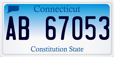 CT license plate AB67053