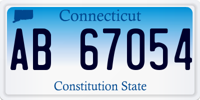 CT license plate AB67054