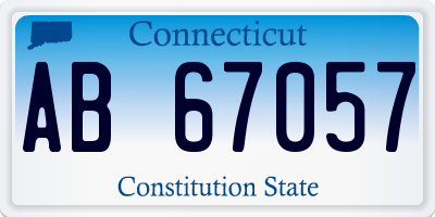 CT license plate AB67057