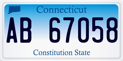 CT license plate AB67058