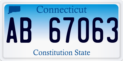 CT license plate AB67063