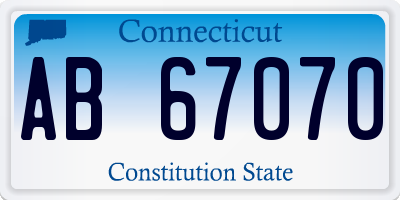 CT license plate AB67070