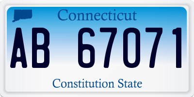 CT license plate AB67071