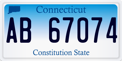 CT license plate AB67074