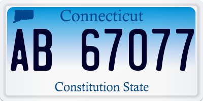 CT license plate AB67077