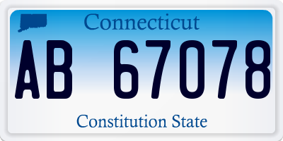 CT license plate AB67078