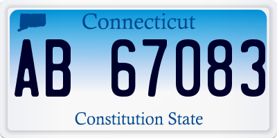 CT license plate AB67083