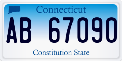 CT license plate AB67090