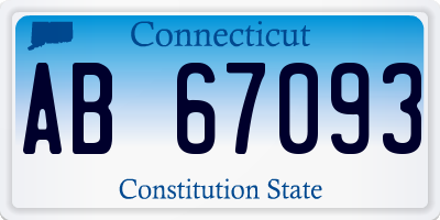 CT license plate AB67093