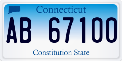 CT license plate AB67100