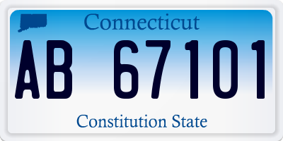 CT license plate AB67101