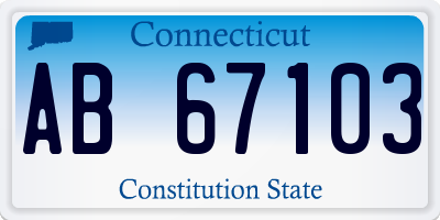 CT license plate AB67103