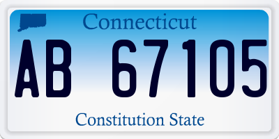 CT license plate AB67105