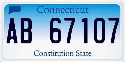 CT license plate AB67107