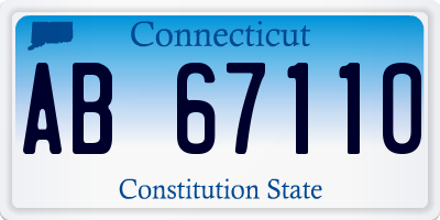 CT license plate AB67110