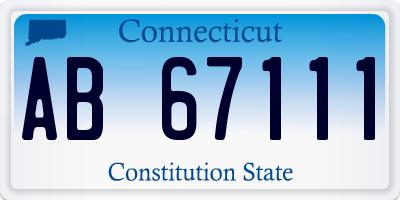 CT license plate AB67111