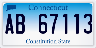 CT license plate AB67113