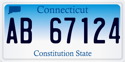 CT license plate AB67124