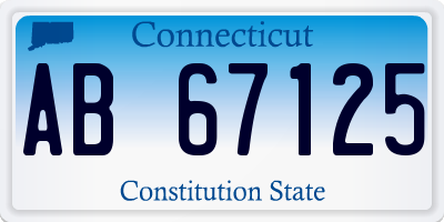 CT license plate AB67125