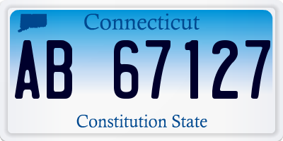 CT license plate AB67127