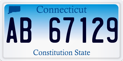 CT license plate AB67129