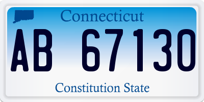 CT license plate AB67130