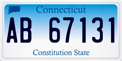 CT license plate AB67131