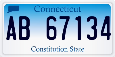 CT license plate AB67134