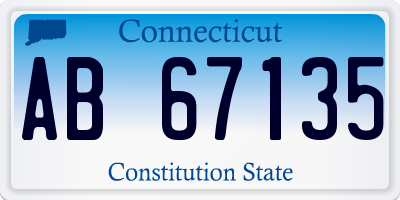 CT license plate AB67135