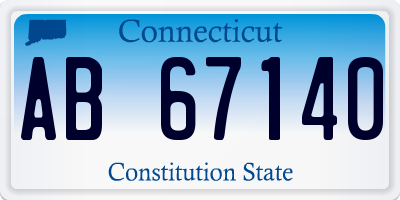 CT license plate AB67140