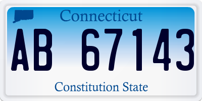 CT license plate AB67143