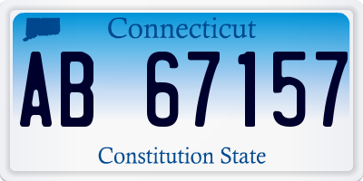CT license plate AB67157