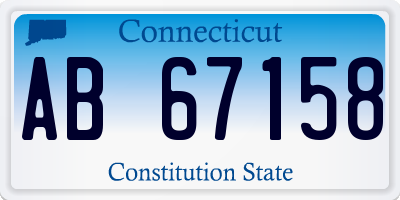 CT license plate AB67158