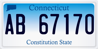 CT license plate AB67170