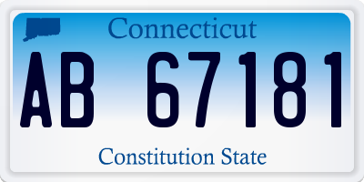 CT license plate AB67181