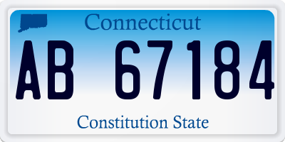 CT license plate AB67184