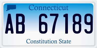 CT license plate AB67189