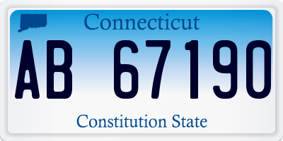 CT license plate AB67190