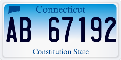 CT license plate AB67192