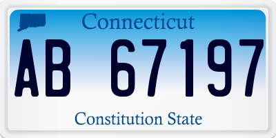 CT license plate AB67197