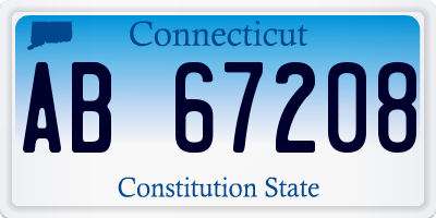 CT license plate AB67208