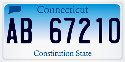 CT license plate AB67210