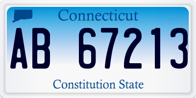 CT license plate AB67213