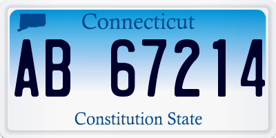 CT license plate AB67214