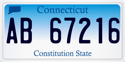 CT license plate AB67216