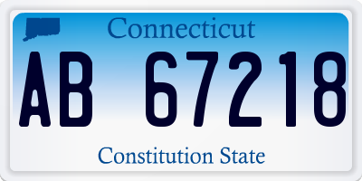 CT license plate AB67218