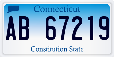 CT license plate AB67219