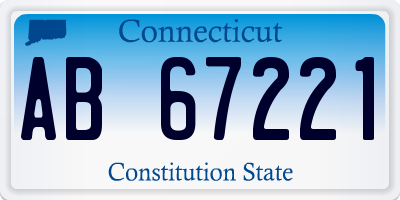 CT license plate AB67221