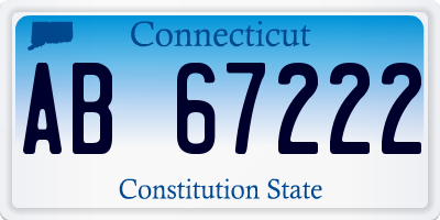 CT license plate AB67222