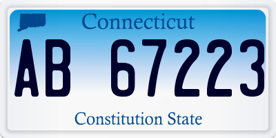 CT license plate AB67223